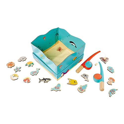 Eichhorn - Gioco Magnetico Da Pesca Con 16 Pesci E Acquario, Con 2 Pesci, 19 Pezzi, 100% Legno Di Faggio E Tiglio Certificato Fsc, A Partire Da 2 Anni