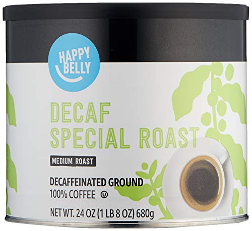 Amazon Brand - Happy Belly Decaf Canister Coffee, Medium Roast, 24 Ounce