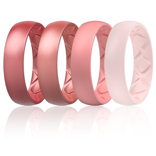 Image of Egnaro Silicone Wedding Bands Women, Inner Arc Ergonomic Breathable Design
