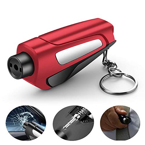 3 en 1 Llavero de Vida útil para automóvil Portátil Práctico Asiento Martillo de Seguridad Interruptor de Ventana de automóvil Cortar el cinturón de Seguridad Herramienta de Rescate de Salvamento