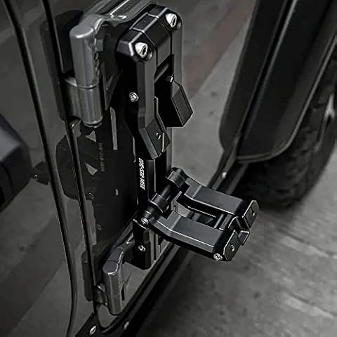 FURYENGRAVER Door Hinge Step Heavy Aluminum Alloy Foot Pedal for Jeep Wrangler JK JKU JL JLU Cover
