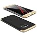 Produktbild JMGoodstore Kompatibel Galaxy S7 Samsung Hülle,+Panzerglas Displayschutzfolie,3 in 1 Ultra Dünn 360 Full Body Anti-Kratzer Hart PC Skin Glatte Rückseite Bumper Gold+Schwarz