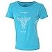 Produktbild BRUBECK T-Shirt mit Aufdruck Damen I cool Short Sleeve Shirt Frauen I Crew Neck I Alltag I Reisen I Freizeitshirt atmungsaktiv blau I Merinoshirt 27% Wolle | SS12720, Gr. XL - Hellblau