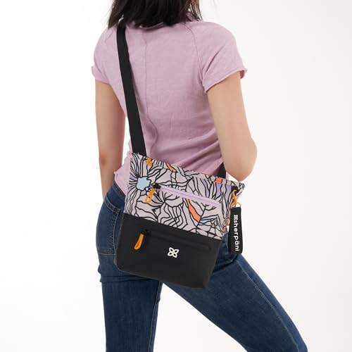 Image of Sherpani Sadie, Nylon Crossbody Bag, Lightweight Shoulder Bag, Travel Cross Body Purse, Crossbody Bags for Women, RFID Protection WITHOUT Coin Purse (Bloom)