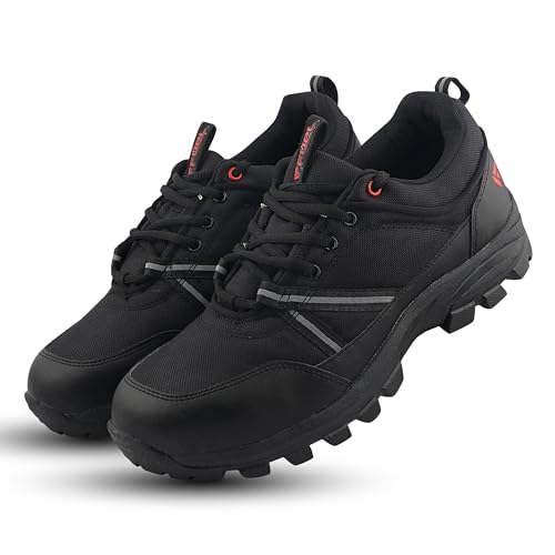 FUEL Wings Safety Shoes for Men with Industrial Steel Toe, Light Weight Construction Shoes, Anti Penetration, Non-Slip Lace Up Comfortable Footwear, (Sizes -6UK -11UK)