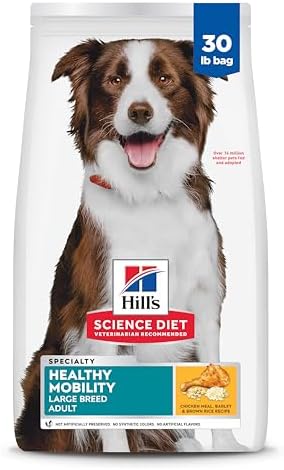 Hill's Science Diet Healthy Mobility Large Breed Adult Dry Dog Food 1-5, Quality Protein for Mobility & Joint Support, Chicken, Brown Rice, & Barley, 30 lb. Bag