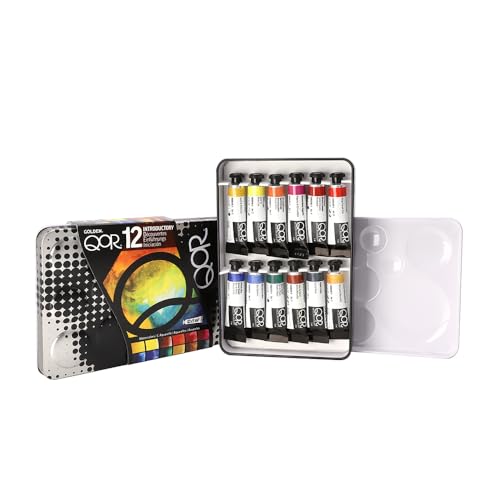 Conjunto introdutório QoR com 12 da GOLDEN, tubos de 12 x 5 ml, conjunto profissional de tinta aquarela