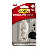 Command Medium Forever Classic Brushed Nickel Metal Hook, Indoor use - 1 Metal Medium Hook and 2 Adhesive Strips - Organise Damage Free