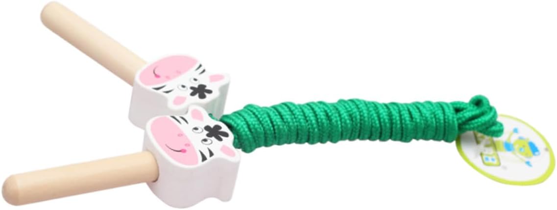 Adjustable Cartoon Animal Printed Skipping Rope with Ergonomic Wooden Handles for Fitness Exercise Fresh Dairy Cow Design Jump Rope for Sports Training and Weight Loss