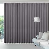 カーテンくれない 【オーダーサイズ1枚入】 厚手生地 高級風通織り1級遮光カーテン 「K-wave-D-superior」 日本製 遮熱 断熱 節電対策 防炎ラベル・アジャスターフック付き 洗濯可能 色：グレー サイズ：(幅)165cm×(丈)220cm×1枚入/Aフック/形態安定加工