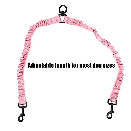 Pet Double Dog Leash, Comfortable Shock Absorbing Reflective Bungee Lead Walk 2 Dogs with Ease, 360° Swivel No Tangle Double Dog Walking &Training Leash, Dual Dog Leash Accessory (Pink) Pet Double Dog Leash, Comfortable Shock Absorbing Reflective Bungee Lead Walk 2 Dogs with Ease, 360° Swivel No Tangle Double Dog Walking &Training Leash, Dual Dog Leash Accessory (Pink)