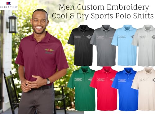 INK STITCH Men 8405 UltraClub Custom Design Embroidery Cool Dry Sports Golf Work Polo Shirts2