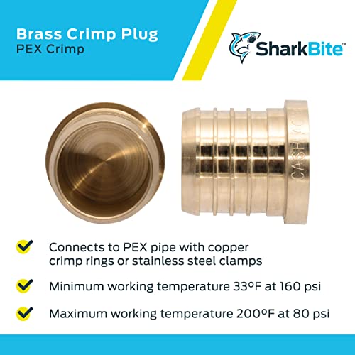SharkBite 1-1/2 Inch Brass Crimp Plug, PEX Pipe, PE-RT, UC0441 by SharkBite - Used condition - Image 4