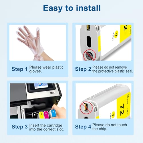 Cartouche d'encre 72 compatible avec HP Designjet T770 T795 pour bureau d'études