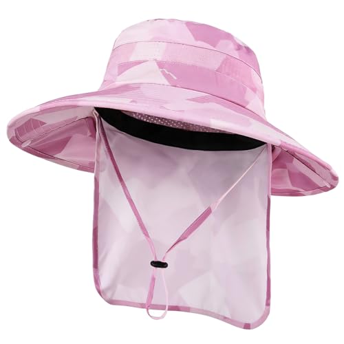 Image of Sun Hats for Men Women, UPF50+ Protection Safari Hat,Wide Brim Fishing Hat with Neck Flap,Bucket Hats for Beach Hiking