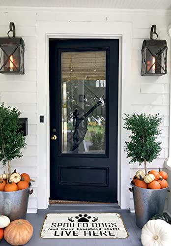 Uinhmop 17''X30'' Spoiled Dogs Live Here Retro Decorative Doormat,Funny Dog Welcome Floor Mats Decor For Home Kitchen Living Room Outdoors Indoor Entryway,Dog Lovers Girls Women Gift #TOP1