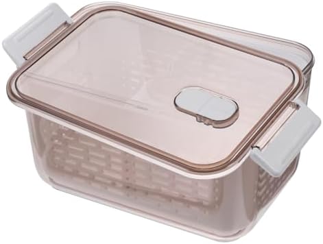 Drained Vegetable Basket Filter Strainer Fruit Vegetable Storage Containers for Refrigerator Salad Greens Produce Keeper Lettuce Storage Container for Refrigerator Salad Container
