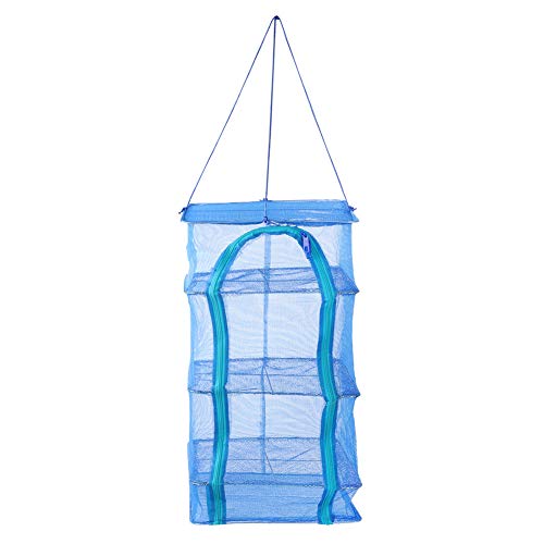 NDNCZDHC Fish Drying Net PE Herb Drying Rack Blue Vegetable Dryer Foldable Drying Rack Food Drying Rack Hanging Dish Drying Rack(13.8in)