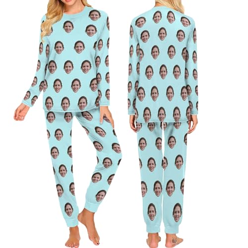 Artsadd Personalized Matching Christmas Pajamas Sets with Photos Custom Christmas Pjs for Family Xmas Sleepwear Pjs 1-5 Faces2