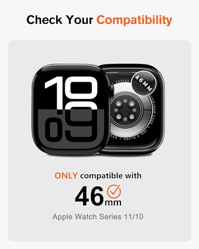 Image of amBand for Apple Watch Series 11 10 46mm Metal Case Men, W1 Rugged Protective Bumper [Turn iWatch into Ultra 3 /2 /1 Look] with Back Cover, Upgrade Conversion Kit Stylish Protector - Natural Titanium