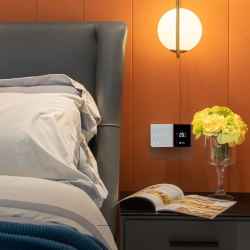 Thermostat intelligent à écran LCD rétroéclairé et 6 périodes programmables 16A