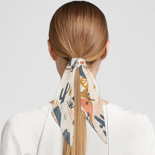 Desert Cowboy Cactus Silk Scarf for Women 23.6x23.6" Satin Head Scarf4