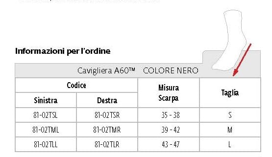 A 60 AIRCAST TUTORE CAVIGLIERA PREVIENE DISTORSIONI UNISEX (L destra)