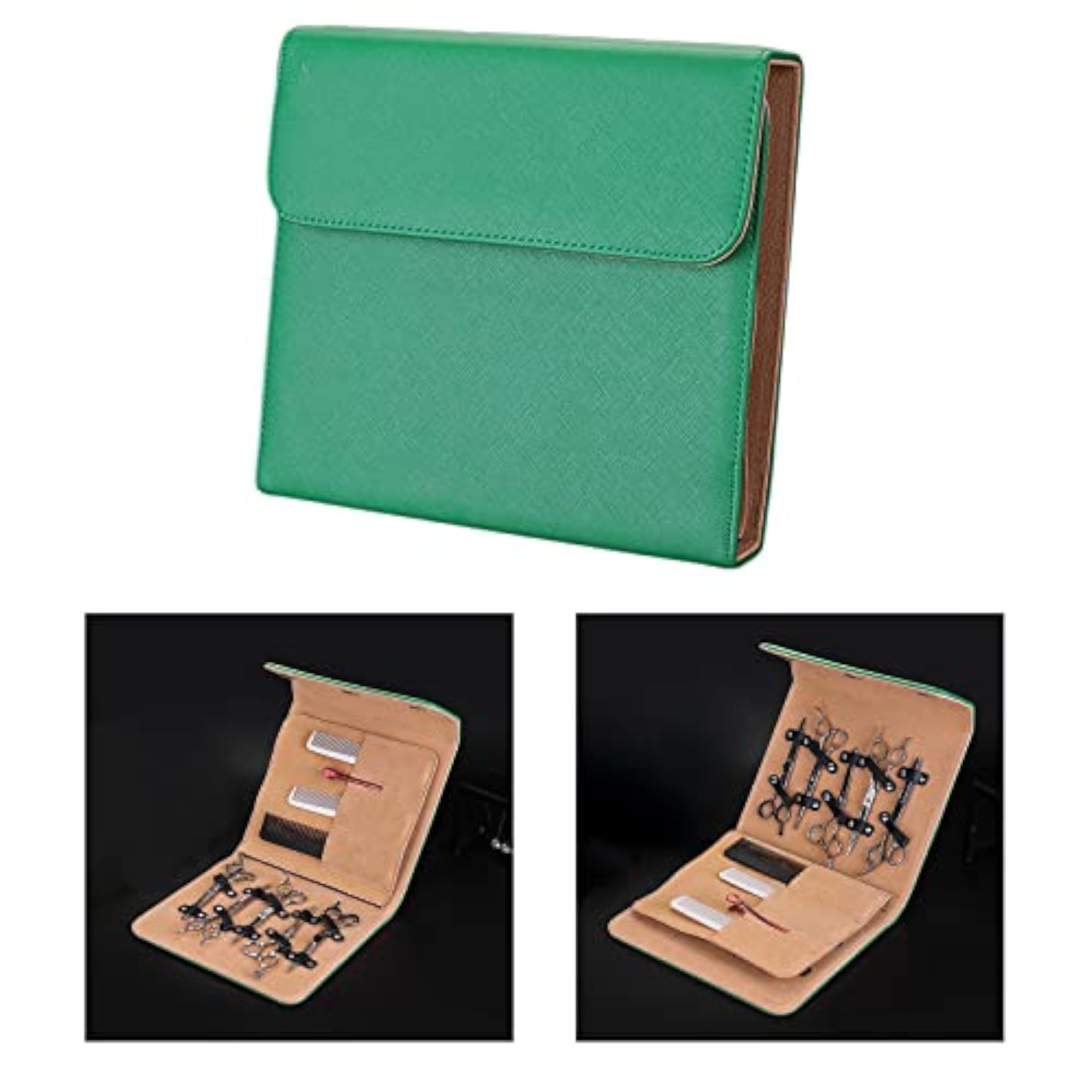 Losa PU Barber Scissors Bag Organizer, Green