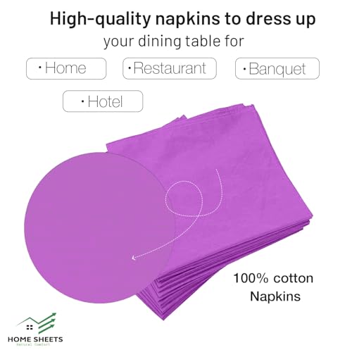 Image of 100% Cotton Dinner Napkins 12x12 Inch, Soft & Durable, Reusable Cloth Napkins for Dining, Events, and Everyday Use (Lavender, Set of 50 (12x12))