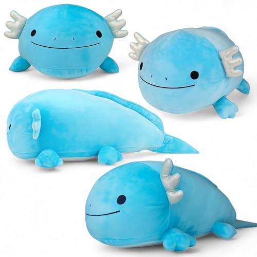 Image of Pineapple Axolotl Plush Toy, Giant Soft Axolotl Stuffed Animal Pillow, Kawaii Plushies, Cute Squishy Plushie Gift for Kids & Adults (24 inch)