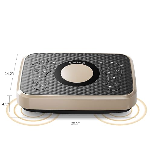 Vibration Plate Machine with Resistance Bands and Remote Control 125 Speed Levels 450LB Capacity Whole Body Oscillating Platform for Home Use (Goden Black) - Thumbnail 6
