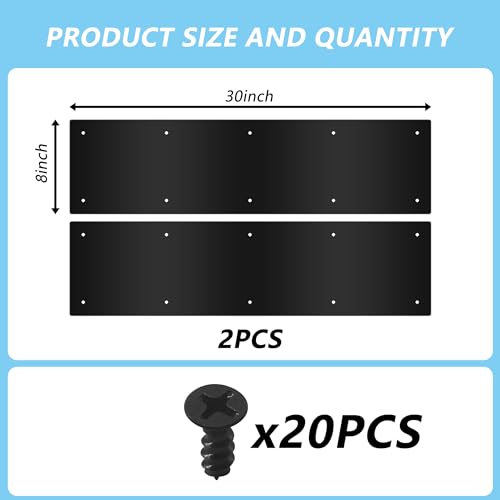 Bikykose 2pcs 30×8Inch Aluminum Door Kick Plates for Exterior Doors – Decorative Protection to Prevent Damage from Kicking – Stylish and Durable Door Kick Plate(Black) by Bikykose - Image 2
