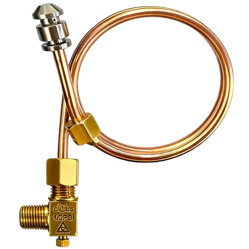 MCAMPAS Pilot Tube 3/16" OD X 20" Copper Pipe Bendable Range Oven Burner With 2065643 Valve