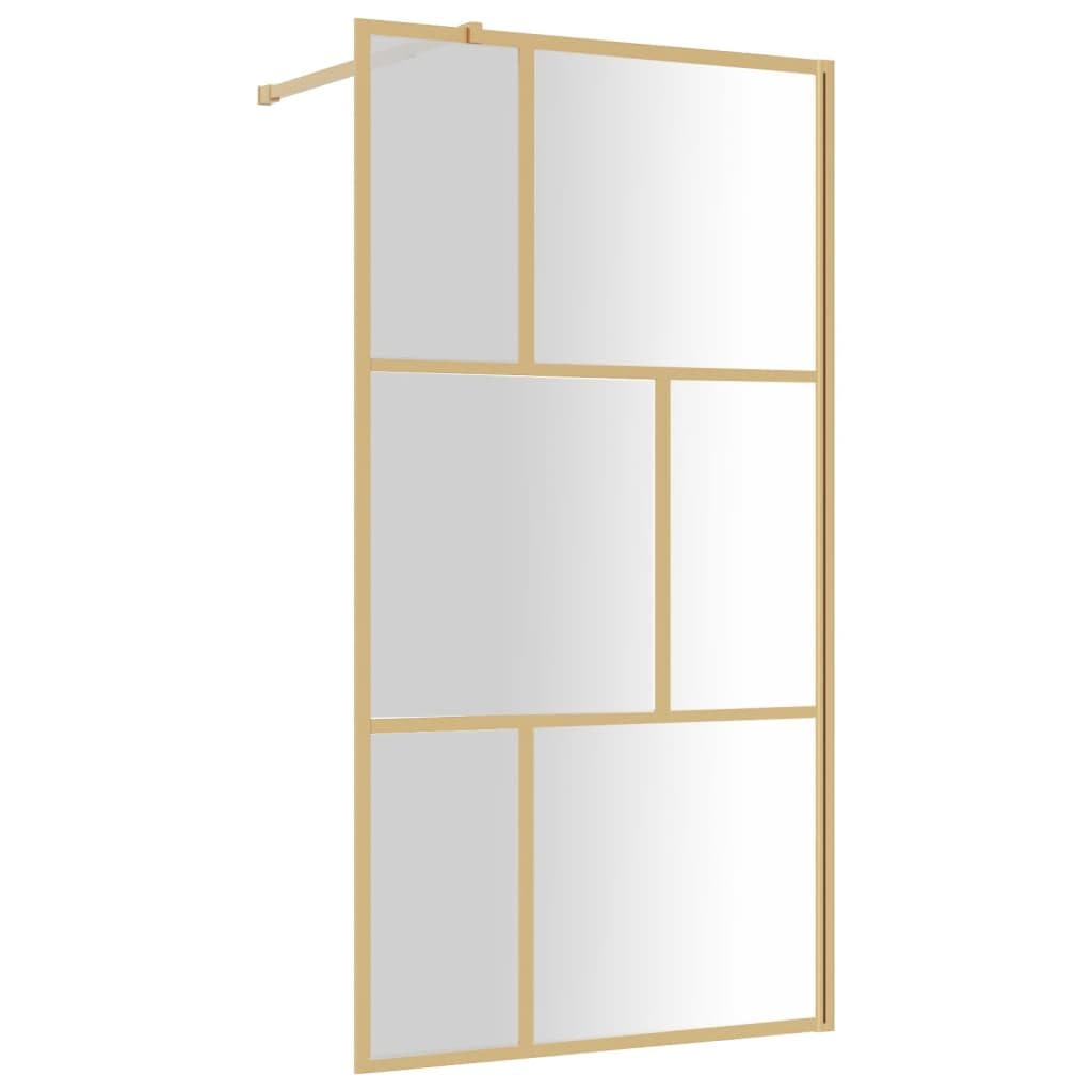 Parete doccia walk-in con vetro trasparente ESG oro 100x195 cm