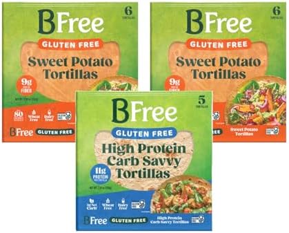 BFree Gluten Free Tortilla Variety, 1 High Protein, 2 Sweet Potato (3 Pack)