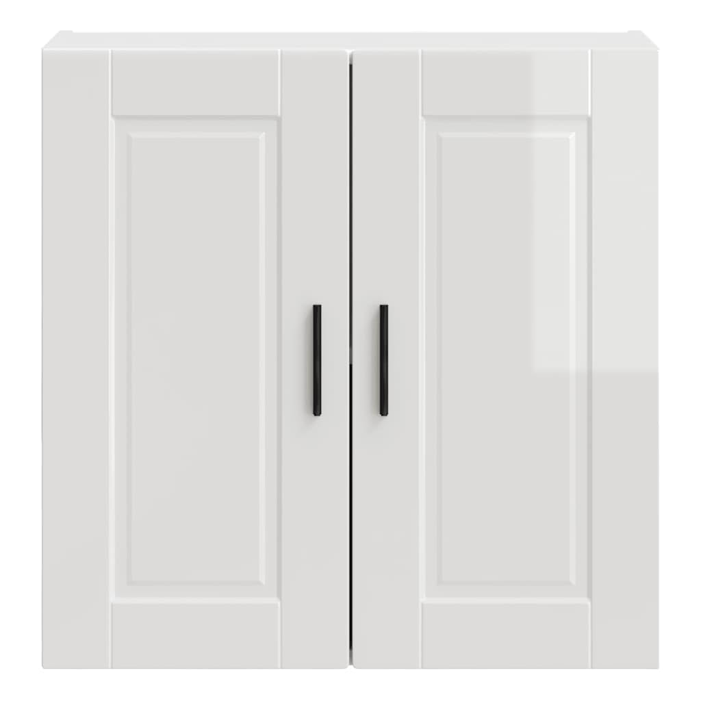 vidaXL Küchen-Hängeschrank Porto Hochglanz-Weiß Holzwerkstoff, Wandschrank Küche, Wandschrank, Oberschrank, Küchenschrank, Hängeschrank