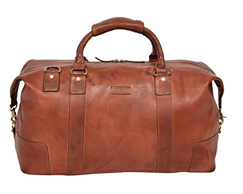 Genuine Leather Holdall Vintage Tan Travel Duffle Bag Gym Weekend Cabin Bag Rome2