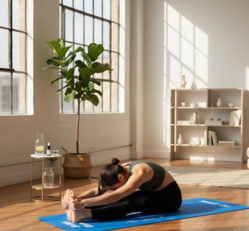 Image of De Jure Fitness Yoga Mat for Women and Men, 10mm Extra Thick Non-Slip NBR Exercise Mat for Yoga, Pilates, Gym & Floor Workouts - with Carry Strap - Virgo
