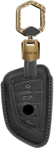 PEICHI Autoschlüssel Hülle Kompatibel für 1 3 5 6 Series X1 X2 X3 | Für X4 X5 X6 Leder Schlüsselhülle Schlüsselbox Cover Smart Key 4 Tasten