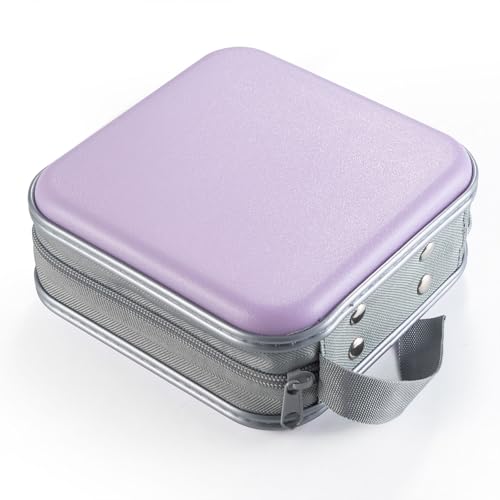 LIOVODE DVD Case, 48 Capacity CD Case Portable CD Holder Storage Hard Plastic DVD Wallet Holder Organizer for Car (Lavender)