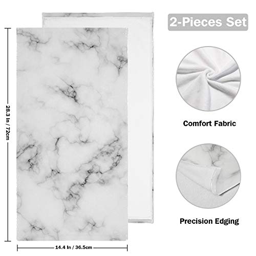 Vdsrup Mable Hand Towels Black White Stone Marbling Towel Set Of 2 Small Bath Towels Soft Guest Face Towel Bathroom Decorations Thin Kitchen Tea Dish Towels 14X28 In #TOP1