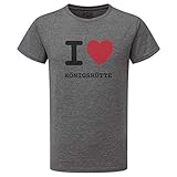 waschbar bis 40°C JOllify KÖNIGSHÜTTE T-Shirt mit hochwertigem Druck – I Love – Größe: M – Farbe: grau Charcoal