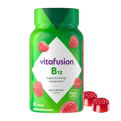 Vitafusion Vitamin B12 1000 mcg Per 2 Gummies | 60 Gummy Vitamins | for Adult Women & Men Energy | Yummy Raspberry Flavor | Gluten Free Supplement - image 1