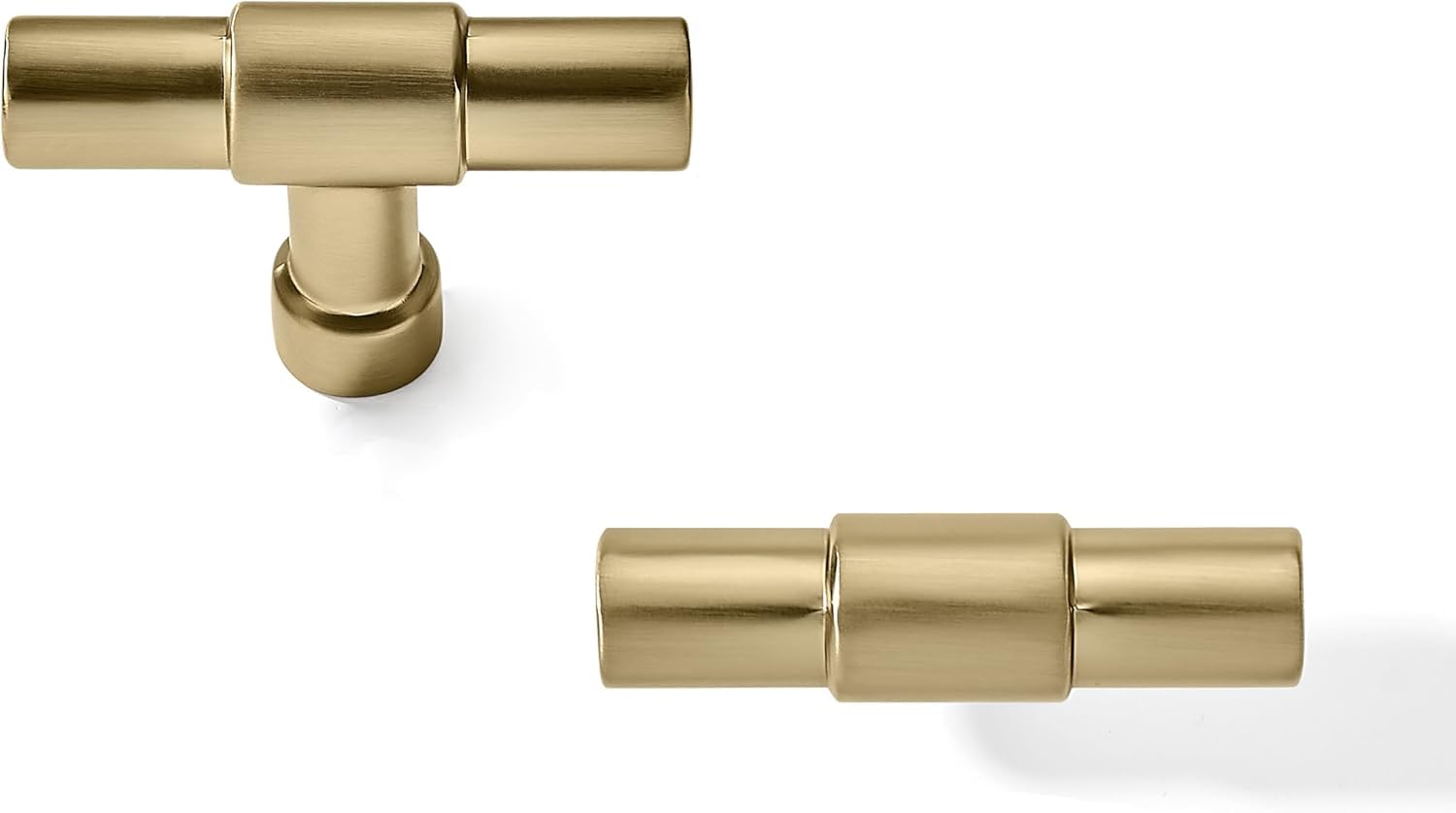 CABDM 10 Pack Brushed Gold Cabinet Knobs, 2 Inch(50mm) Satin Brass Cabinet Handles Kitchen Hardware for Cabinets and Drawer Pulls — image 1