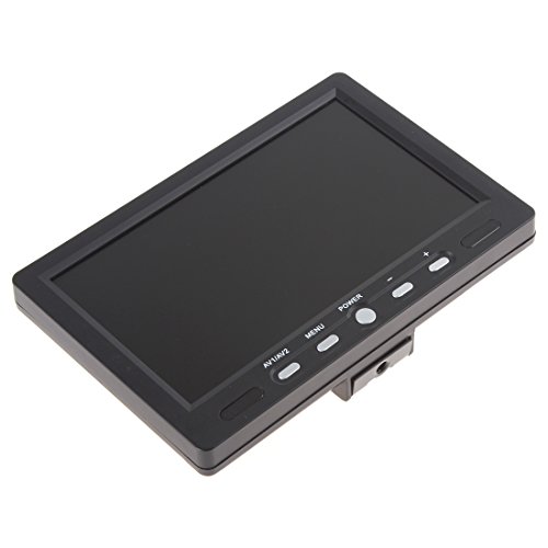 Sallybest 7 Inch Tft Lcd Color Screen 16:9 Hd 800 X 480 Car Rear View Monitor Dvd Vcd Vcr Headrest Monitor With 2 Video Input & Remote Control Support Hdmi + Vga Interface #TOP3