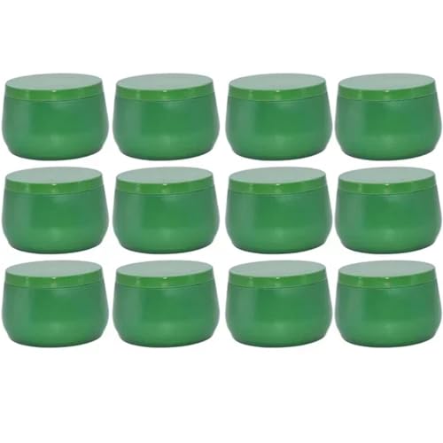 Tarros para velas de metal pequeños, latas de viaje y contenedor de crema de 4oz, 12 piezas