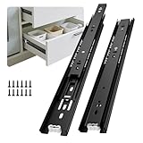 Ubisin Full Extension Ball Bearing Drawer Slides 12 Inch Side Mount Cabinet Rails 1 Pair Tool Box Trash Can Glides Heavy Duty Kitchen Drawer Runners 100LB Capacity