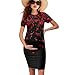 Xsehusvy Valentine's Heart Red Maternity Dress Fashion Ruched Side Bodycon Fitted Maternity Outfits Knee Length Pregnancy Dress Beautiful Pregnancy Clothes S-2XL
