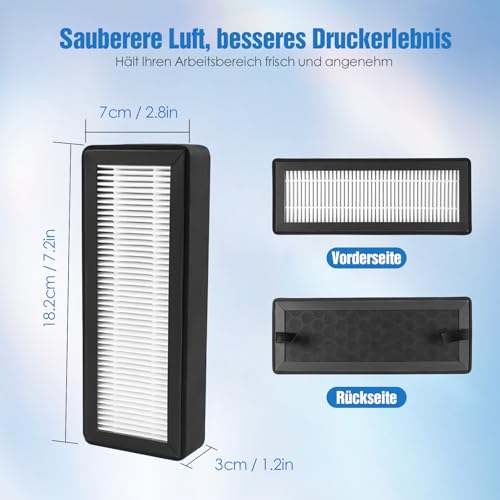 Luftfilterkartusche für Bambu Lab P2S / P2SC Drucker, 2er-Pack verbesserte H13 HEPA- und Aktivkohlefiltration mit Reinigungsbürste, einfacher Austausch – 3D-Drucker-Zubehör