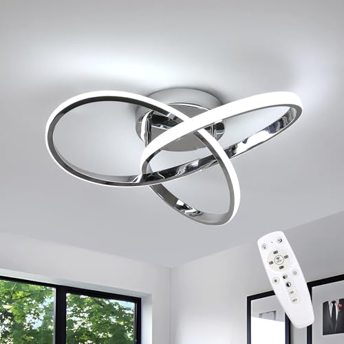 DELIPOP Plafoniera LED Soffitto Dimmerabile, 36W Lampadario LED Soffitto con Telecomando 3000K-6500K, Moderna Plafoniere Camera da Letto per Soggiorno Cucina Sala da Pranzo e Corridoi